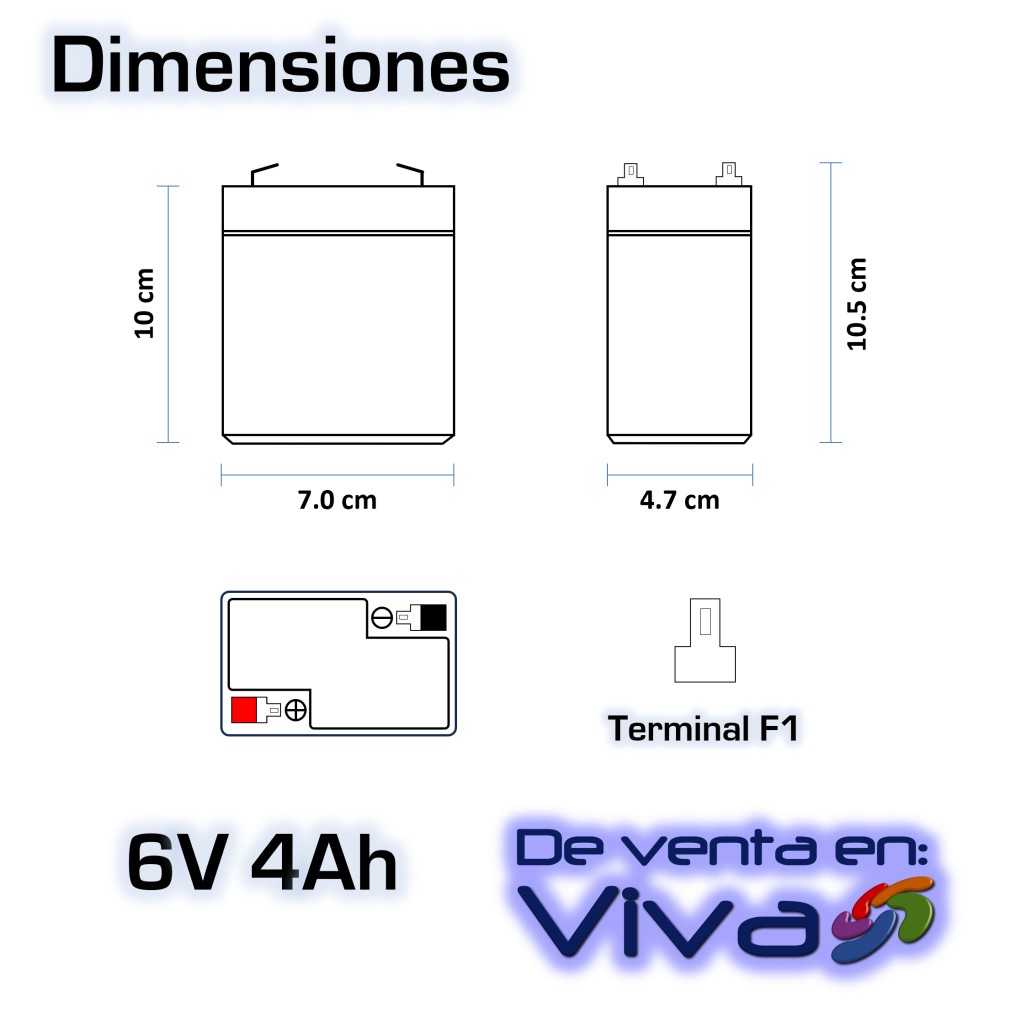 Batería Nippon America 6V 4ah (Nueva recargable) - Imagen 2